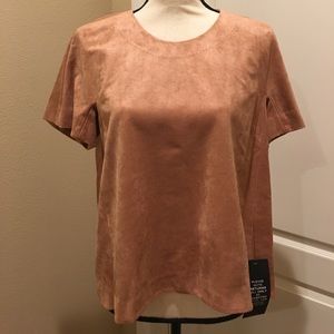 BCBG Suede short sleeve shirt.